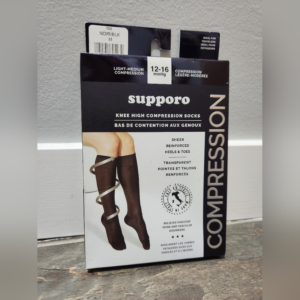 New Black Sheer Compression Socks